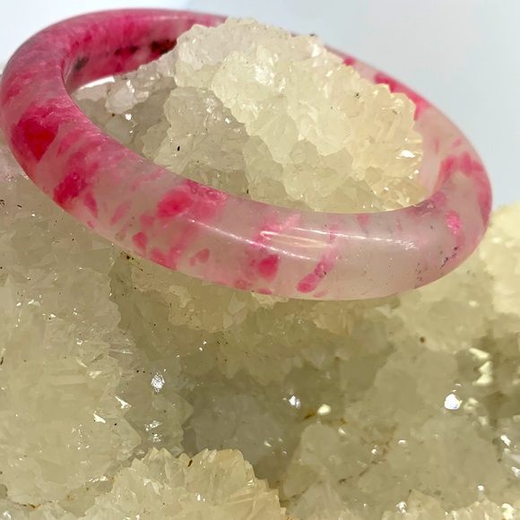 🌸Sakura Rain Rhodonite Bangle🌸 - Picture 4 of 6